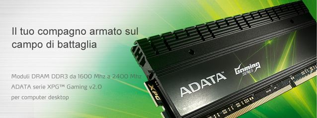 ADATA presenta le memorie XPG Gaming v2.0 Series DDR3 2600G