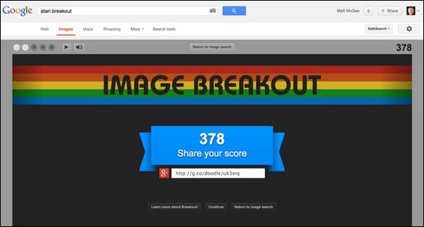 Atari Breakout giocabile su Google