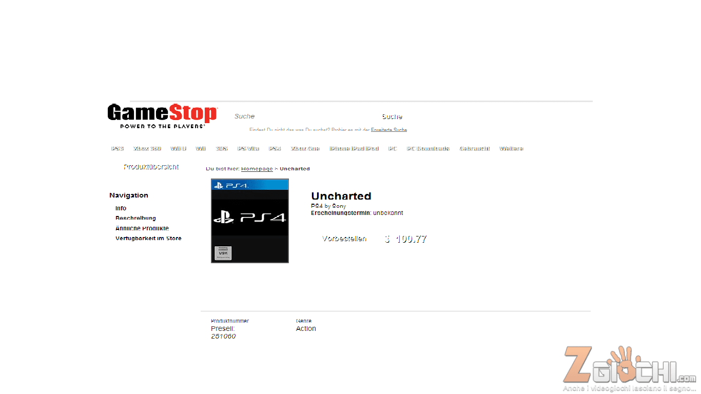 Uncharted PS4 – Gamestop inserisce il gioco nel listino